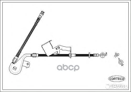 Шланг тормозной передний левый P-407 19034953 C