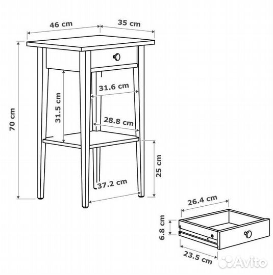 Тумбы прикроватные из массива сосны