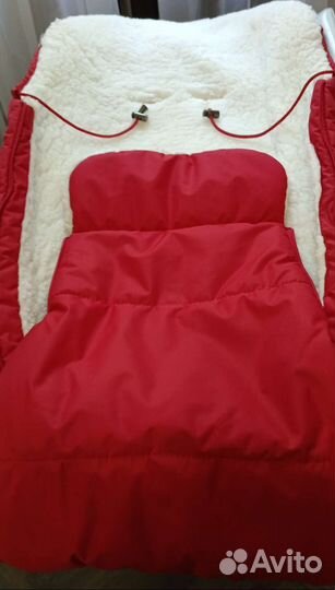 Зимний конверт в коляску на овчине