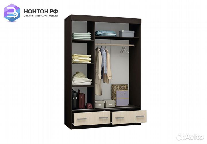 Шкаф-купе Лорд-1 дуб беленый / венге