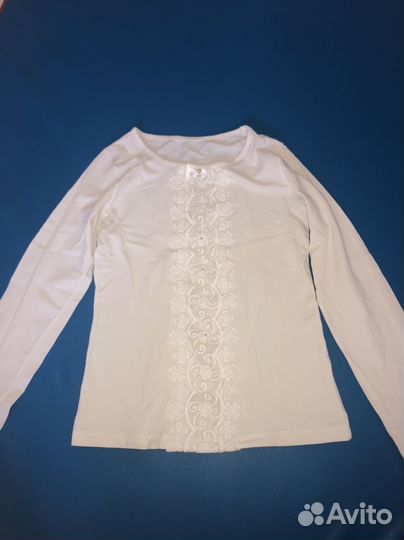 Кофта белая, школьная для девочки 152, 12 лет, 