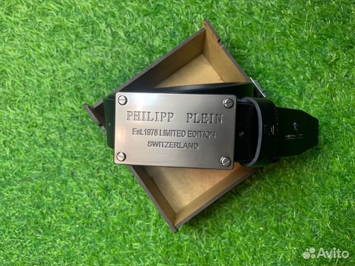 Ремень мужской черный Philipp Plein