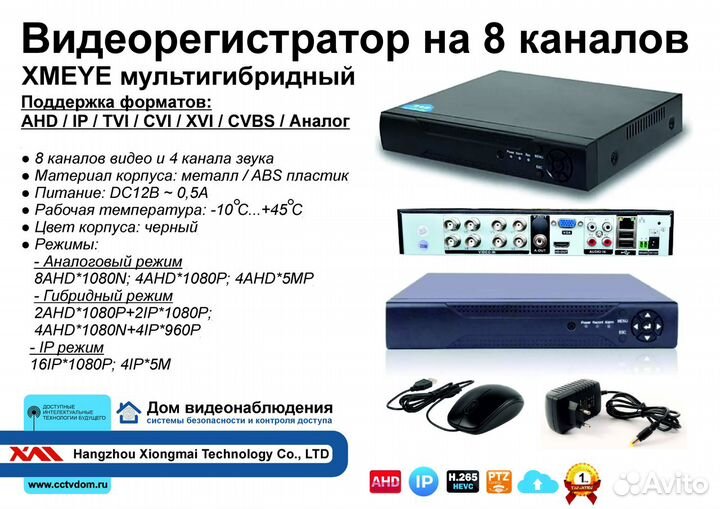 8-ми канальный мультигибридный видеорегистратор