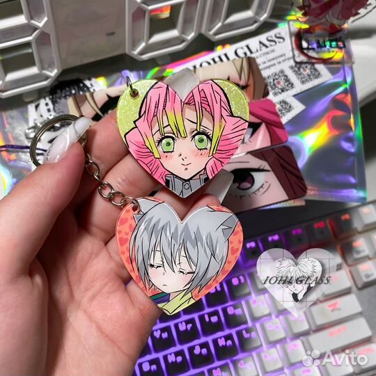 Аниме брелки в виде сердечка