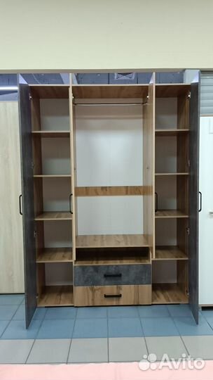 Шкаф 4-х створчатый Аризона 1,6 м вотан/бетон