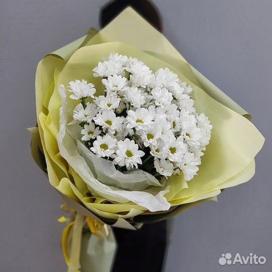 7 хризантем в оформлении