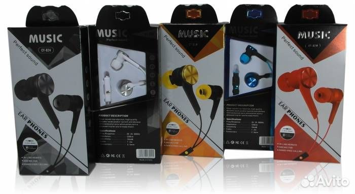 Наушники CY-024 с микрофоном, Синие