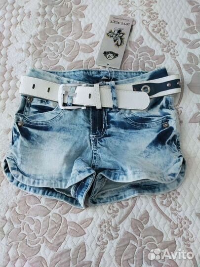 Шорты для девочек джинсовые, новые