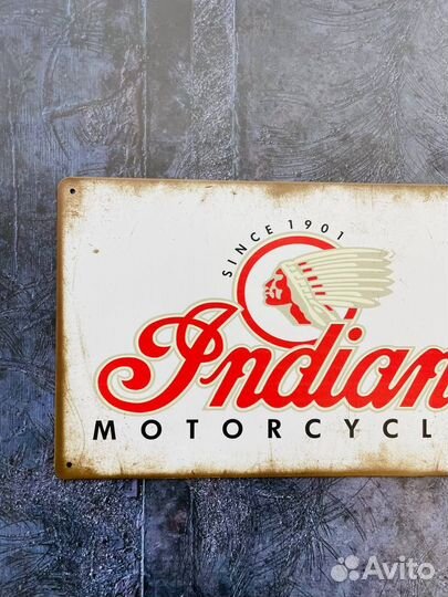 Декор на стену табличка Indian Motorcycle мото