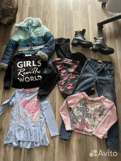 Пакетом вещи на девочку 128-134