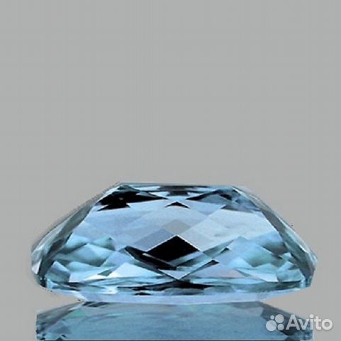 Аквамарин натуральный 0,88Ct 9х5мм VVS Cushion