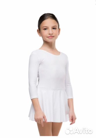 Купальник гимнастический детский белый Korri р.30