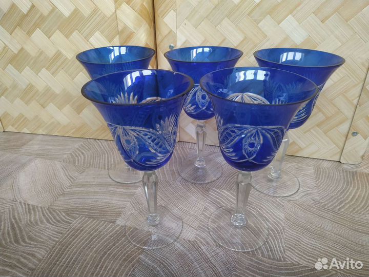 Фужеры СССР резной хрусталь