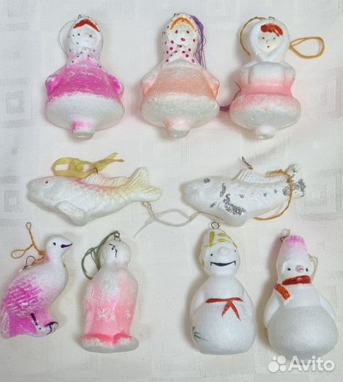Елочная игрушка СССР. Пенопласт. Одним лотом