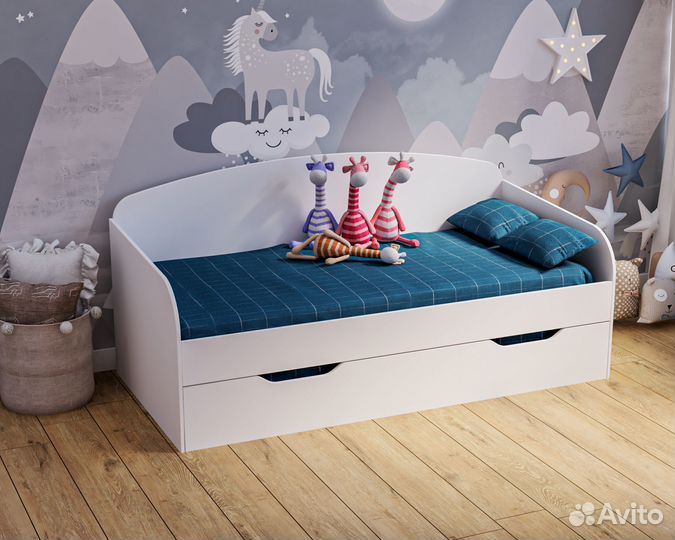 Детская двухъярусная кровать (цвет: белый)