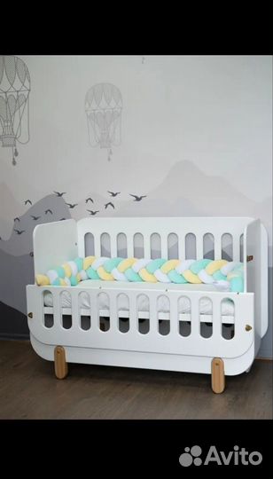 Бортик в кроватку для новорожденных Косичка