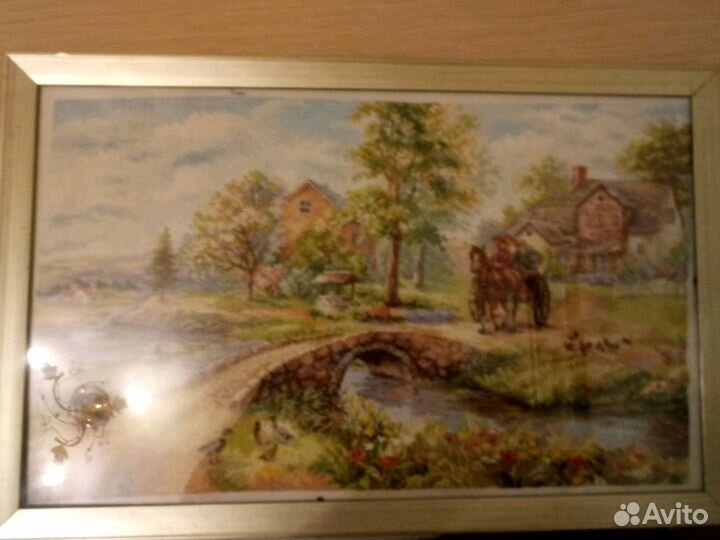 Картина вышивка крестом, ручная работа