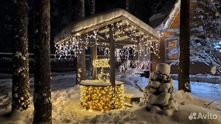 Гирлянда уличная Бахрома 3,15 метра толстый каучук