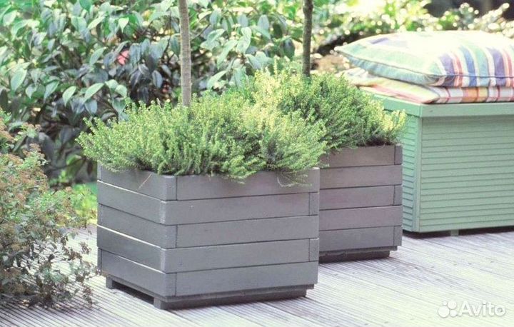 Кашпо для цветов, ящики цветов, горшки из дерева