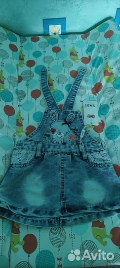 Детский джинсовый сарафан новый Турция 74 р