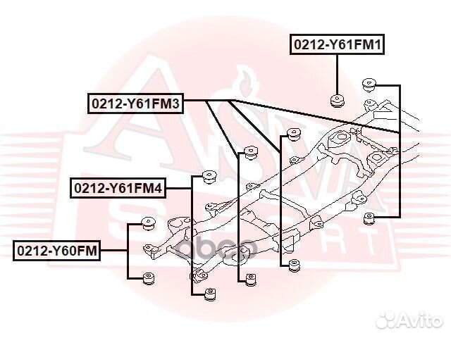 Подушка рамы 0212-Y61FM1 asva