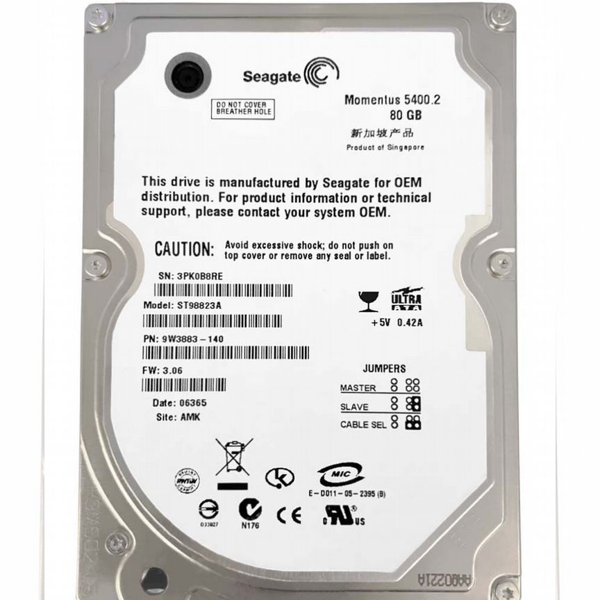 [ST98823A] Жесткий Диск Seagate 80gb Ide 2,5" Hdd St98823a
