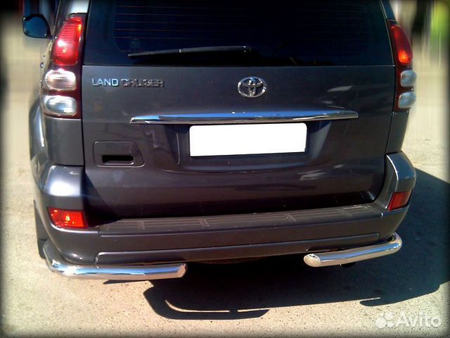 Защита заднего бампера d-76 Toyota LC Prado 120