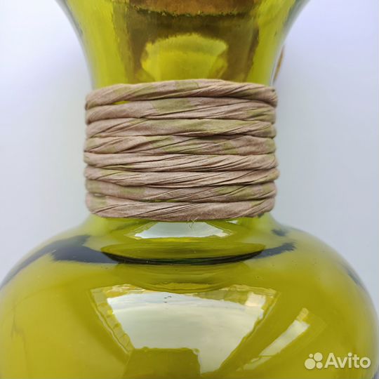 Ваза желто-зеленая стеклянная / Испания / новая