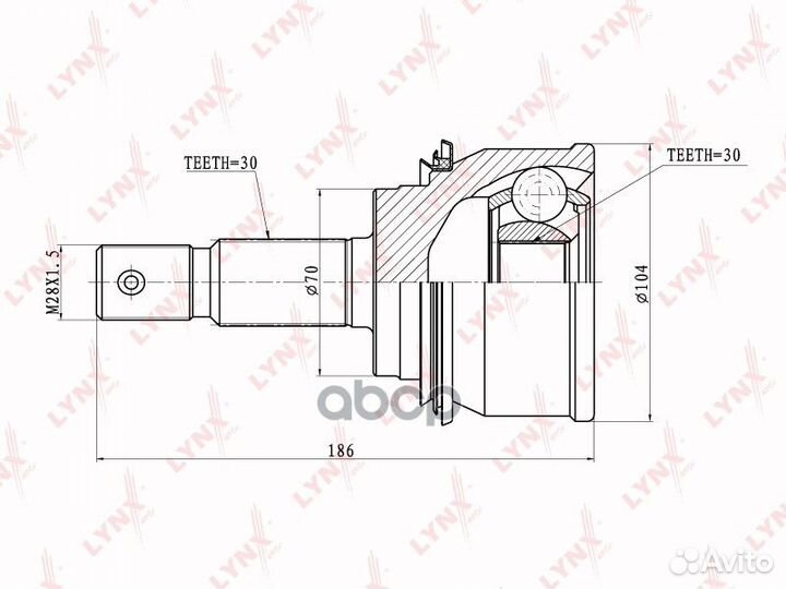 CO-7544 ШРУС lynxauto CO-7544 lynxauto