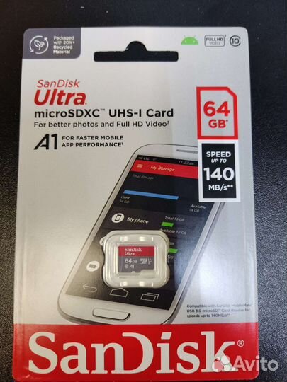 Карта памяти SanDisk Ultra 64GB