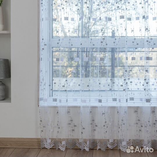 Тюль Мона Серебро готовый