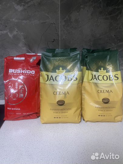 Кофе зерновой 1 кг/Bushido/jacobs crema