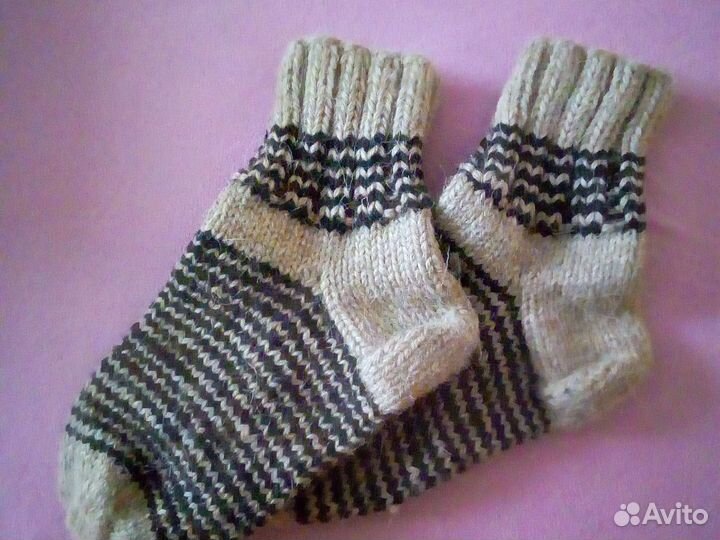 Носки шерстяные вязаные