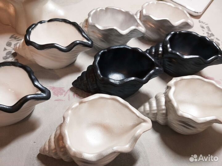 Гипсовые кашпо. Лилии/мешочки/ракушки