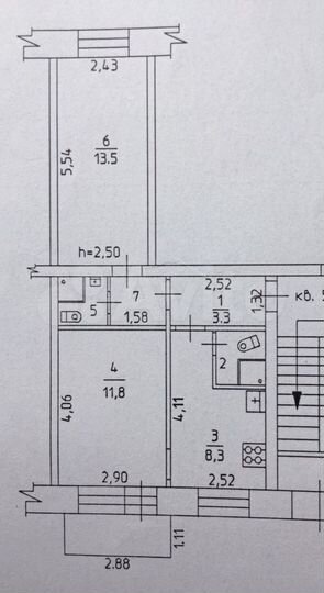2-к. квартира, 43 м², 1/5 эт.