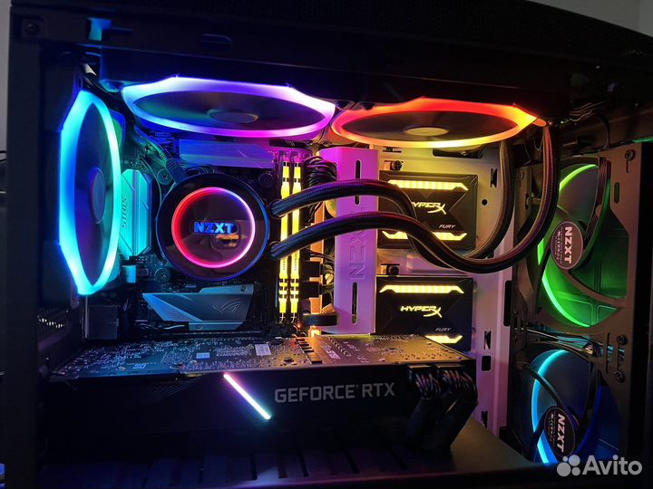 Nzxt Manta + Nzxt Kraken X62 + 5 Nzxt Aer RGB Fan