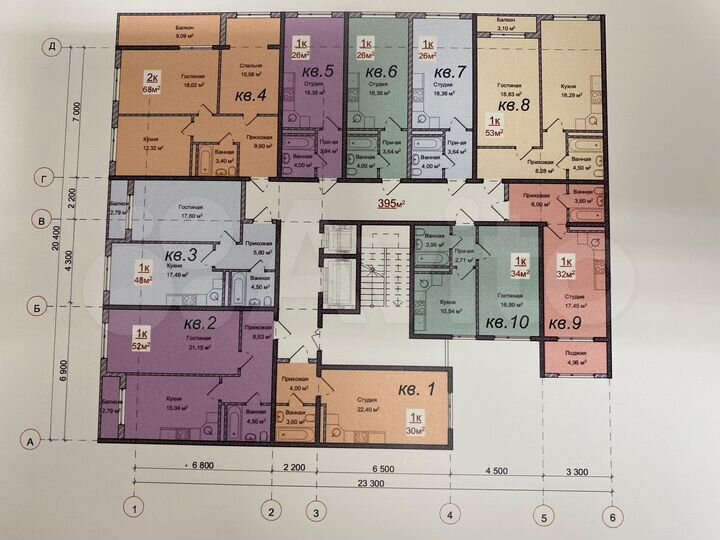 1-к. квартира, 53 м², 10/12 эт.