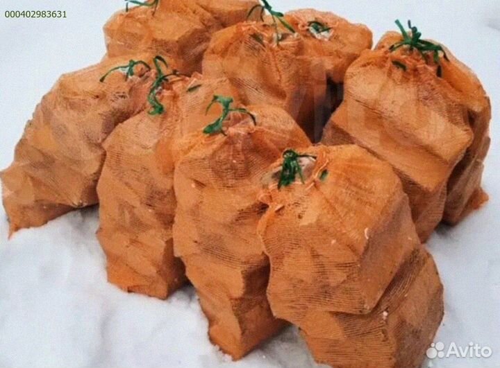 Дрова берёзовые сухие в сетках