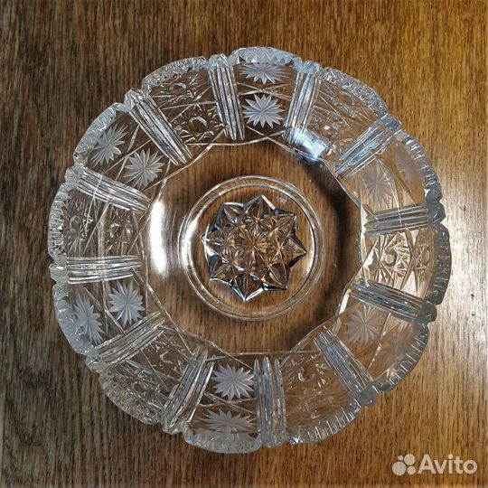 Ваза салатница винтаж на ножке хрусталь СССР
