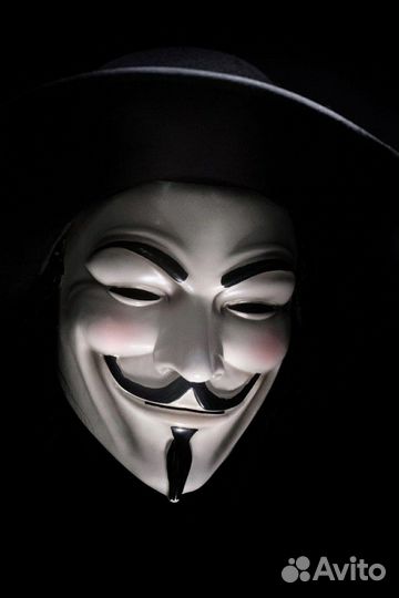 Маска Гай Фокс. В значит вендетта. Анонимус