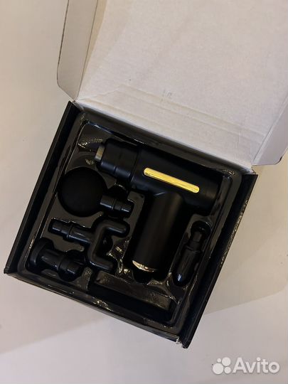 Перкуссионный массажер для тела, 4 насадки