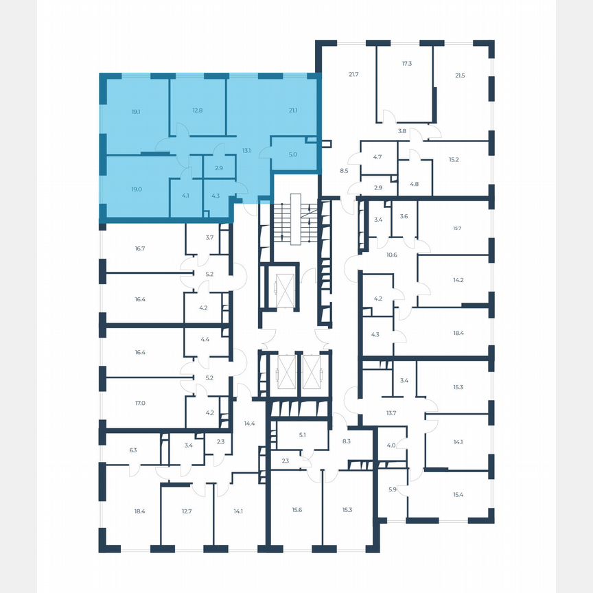 3-к. квартира, 104,8 м², 2/21 эт.