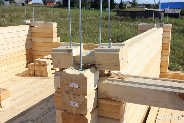 Срубы бань и домов из сухого профилированного брус