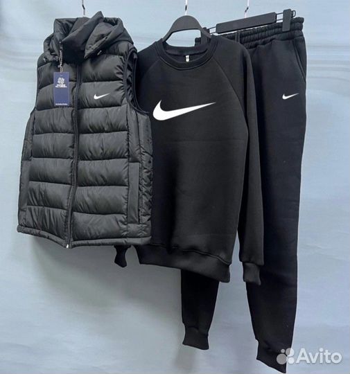 Мужской флисовый спортивный костюм Nike тройка