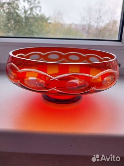 Вазы для фруктов цветное стекло СССР