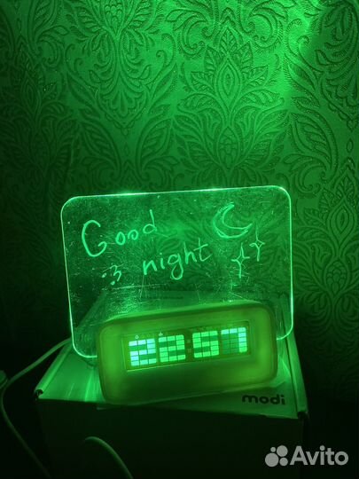 Светящийся ночник,будильник с доской для рисования