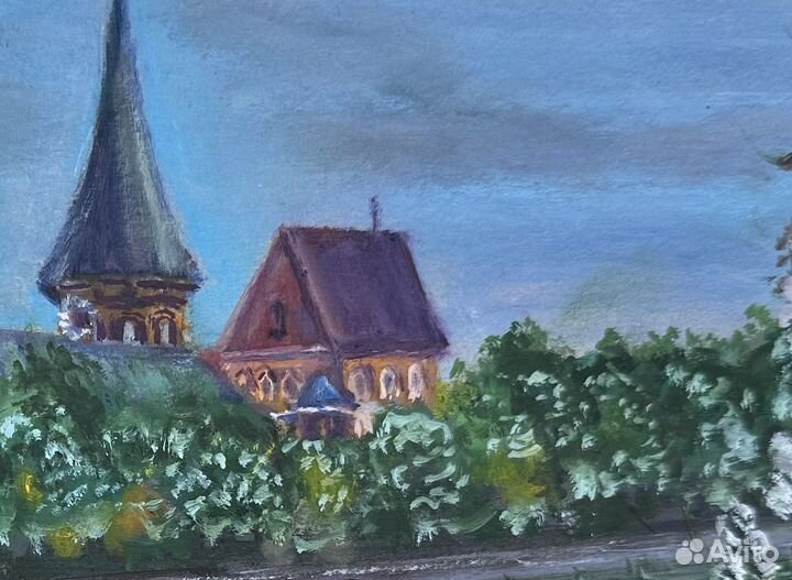 Картина маслом городской пейзаж 21х29