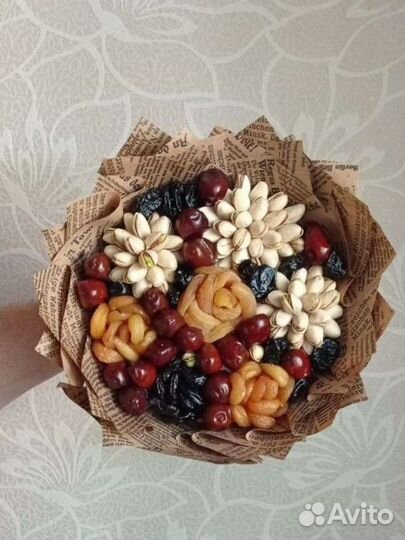 Вкусный съедобный букет сухофрукты 1 сентября
