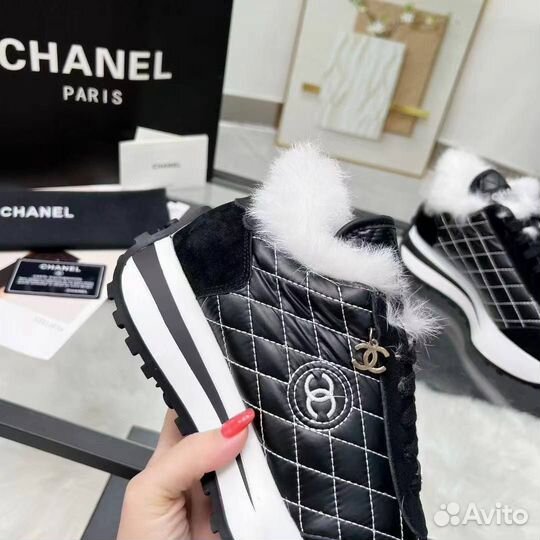 Кроссовки Кеды Chanel на меху Зима Размер 36-41