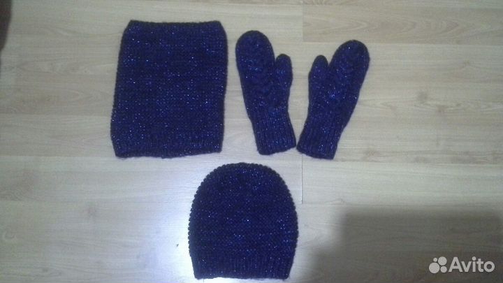 Комплект шапка, снуд, варежки